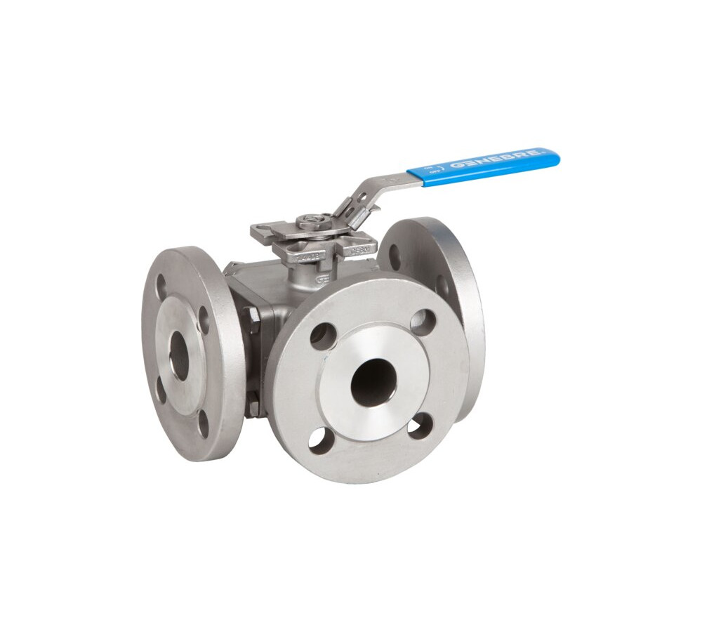 Flanges DIN PN4 < DN50. Flanges DIN PN1 > DN503 ways full bore ball valve. 2540 “L” bore / 2541 “T” bore